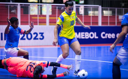 Brasil dá show e faz 11 no Equador na Copa América de Futsal Feminino
