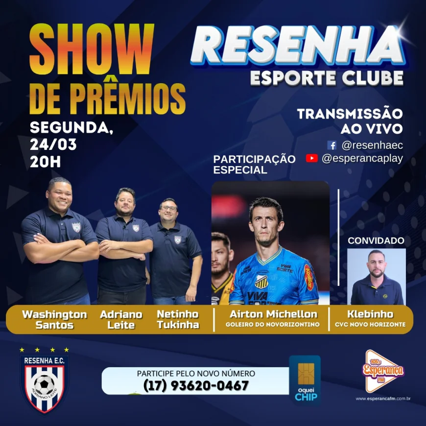 Resenha Esporte Clube na Esperança FM: Atrações Imperdíveis e Participações Especiais!