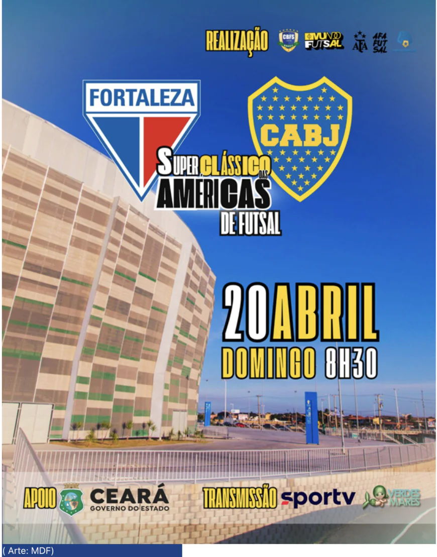 Fortaleza x Boca Juniors decidem neste domingo às 8:30 da manhã o Superclássico das Américas de Futsal.